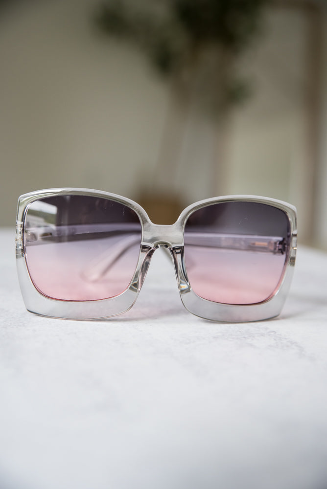 The Megan Sunglasses in Pink & Gray