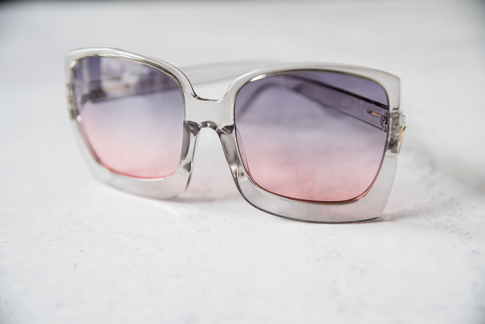 The Megan Sunglasses in Pink & Gray