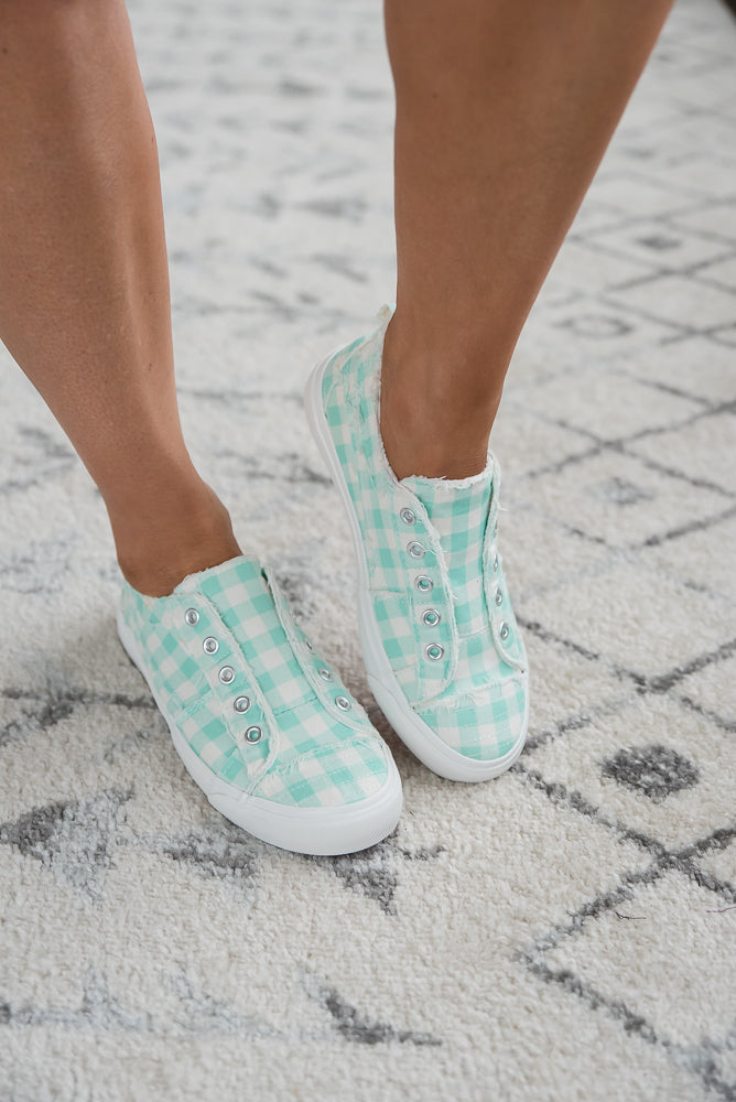 My Mint Gingham Babalu Shoes
