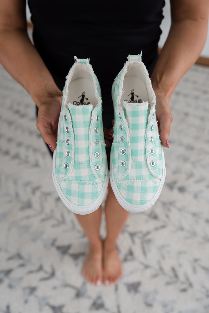My Mint Gingham Babalu Shoes