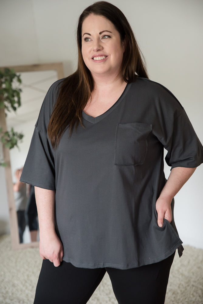 Lazy Days Boyfriend Tee in Ash Grey