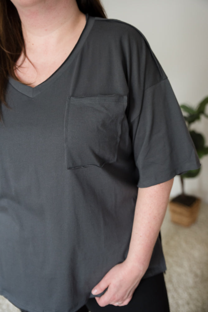 Lazy Days Boyfriend Tee in Ash Grey