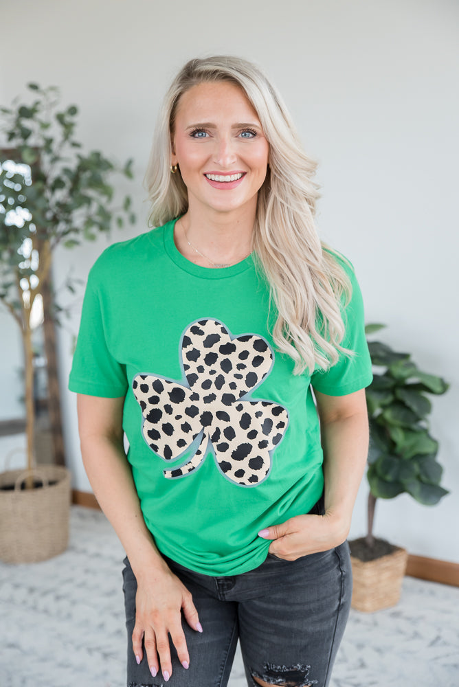 Leopard Clover Graphic Tee