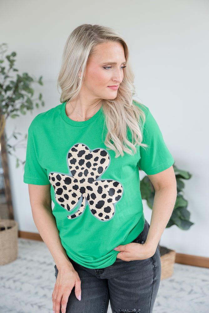 Leopard Clover Graphic Tee