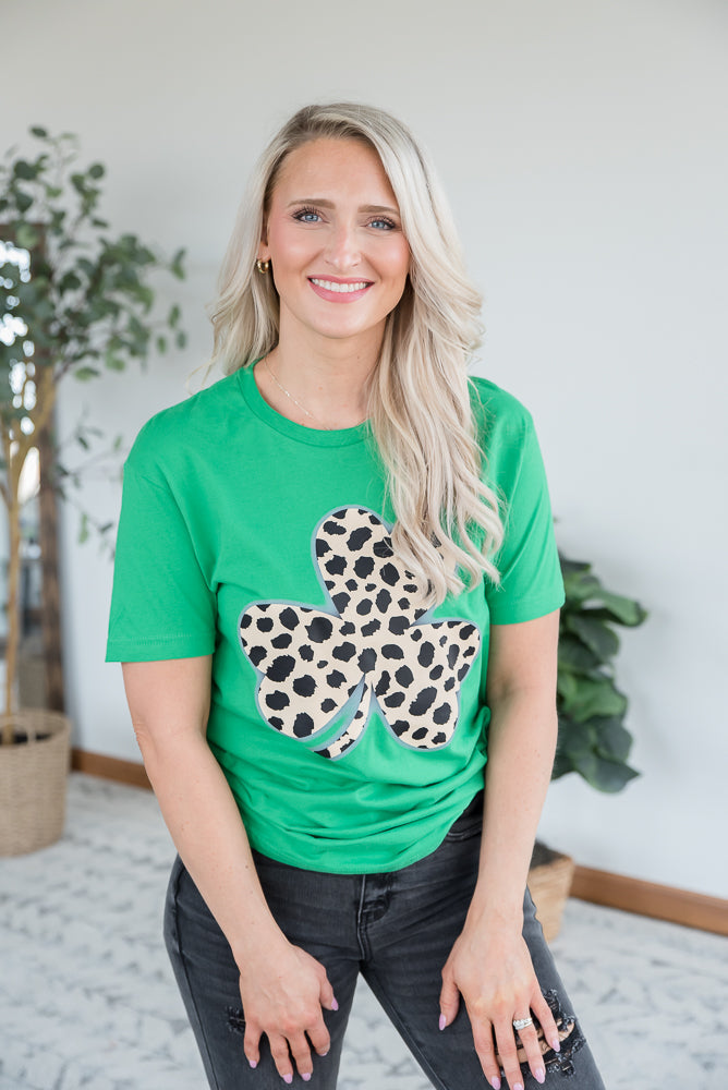 Leopard Clover Graphic Tee