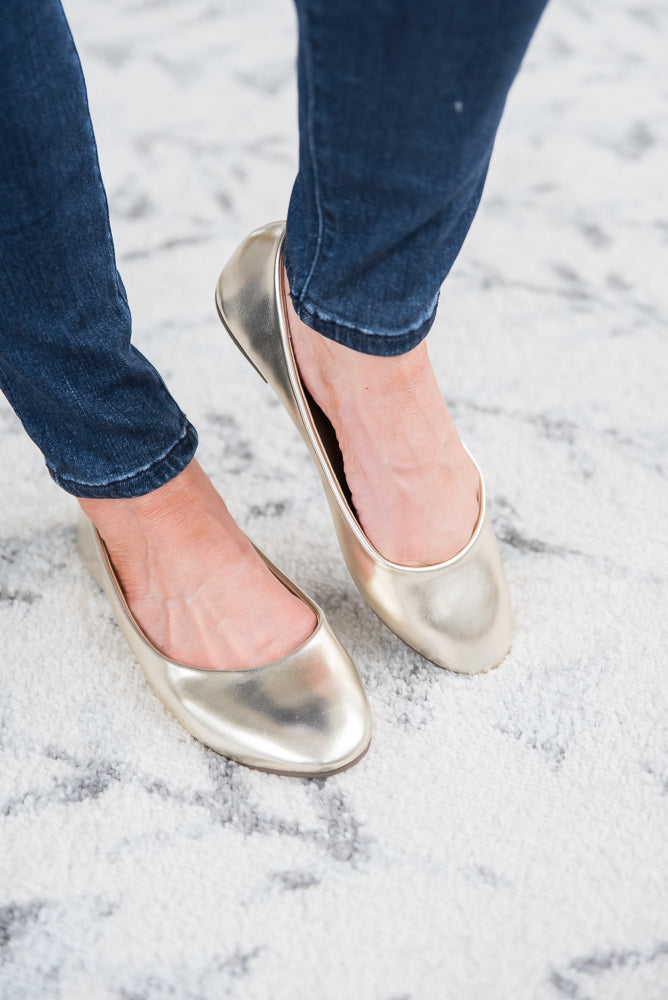 Totally Amused Gold Flats