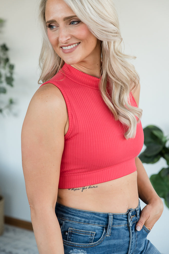 Live for the Day Crop Top in Coral
