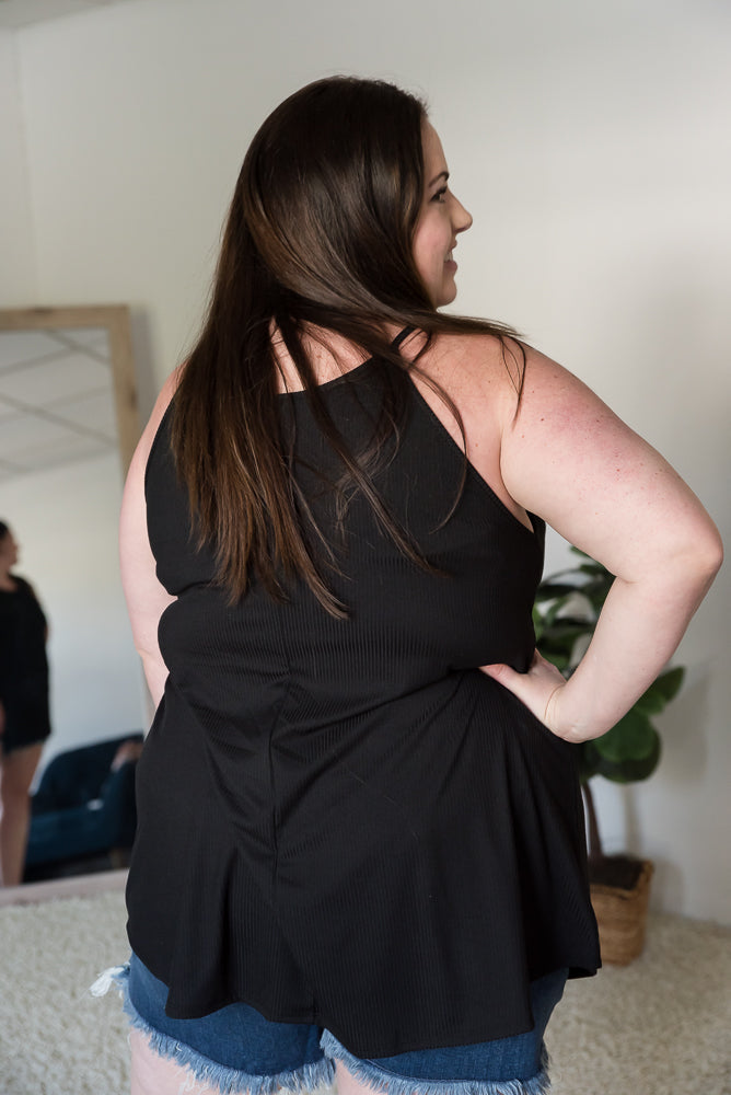 Rock & Roll Sleeveless Top in Black