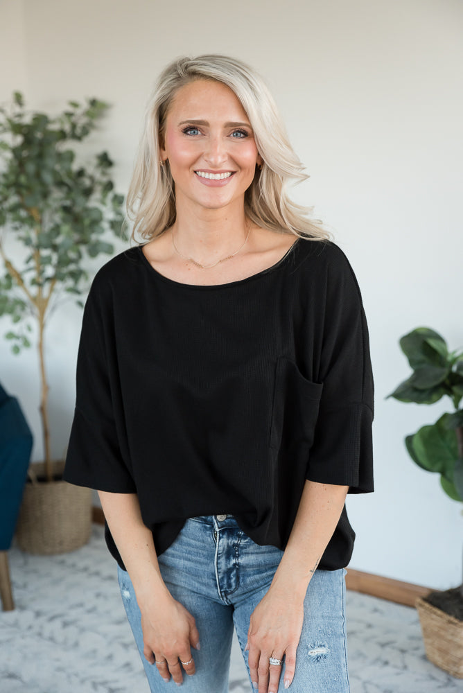 Pocket of Love Top in Black
