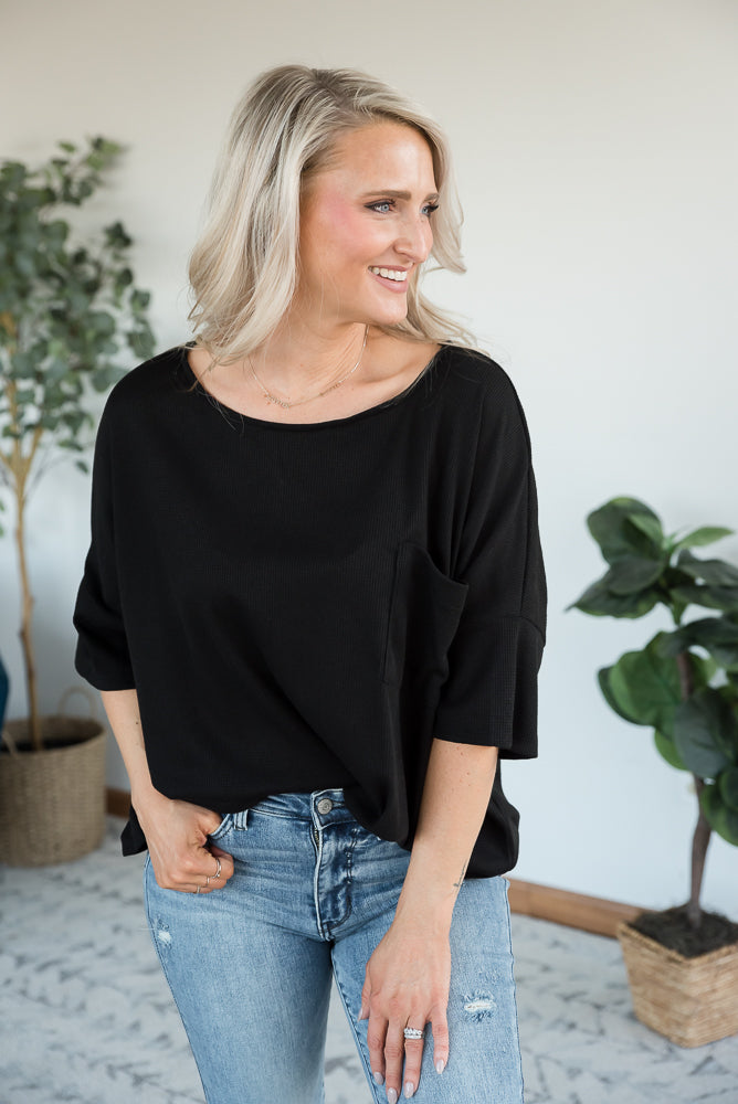 Pocket of Love Top in Black