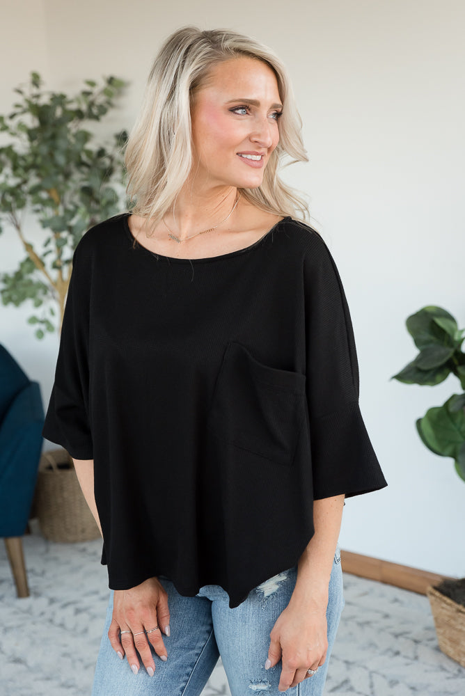 Pocket of Love Top in Black