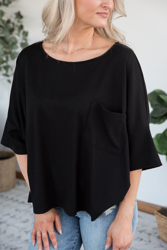 Pocket of Love Top in Black