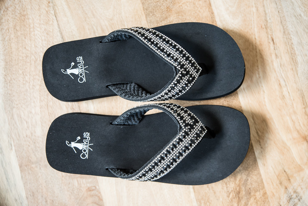 Hibiscus Sandals in Black
