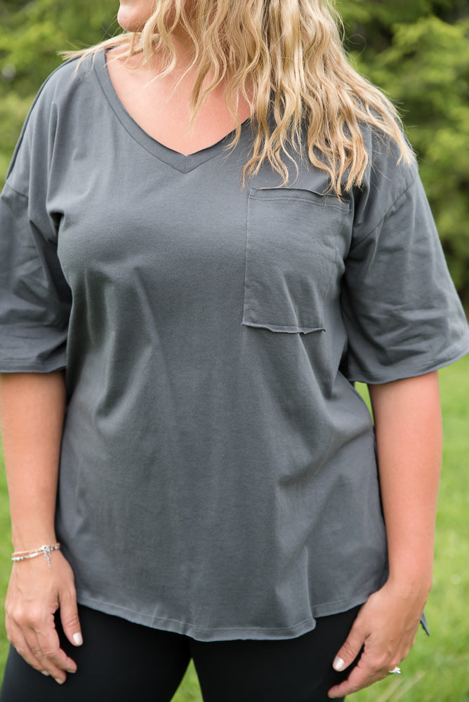 Lazy Days Boyfriend Tee in Ash Grey