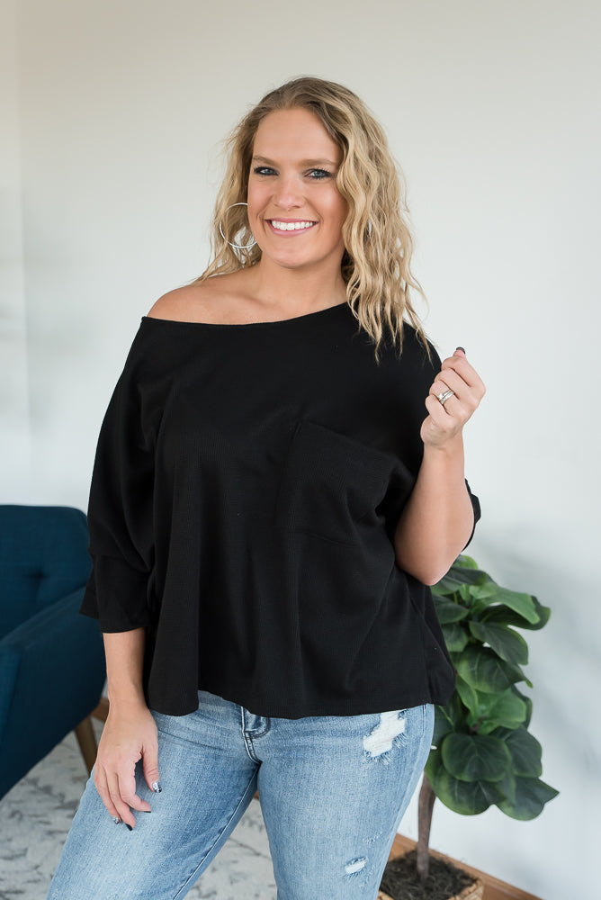 Pocket of Love Top in Black