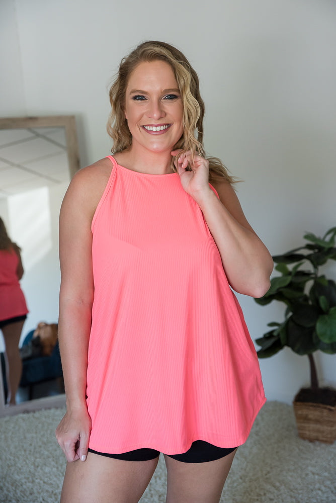 Rock & Roll Sleeveless Top in Coral