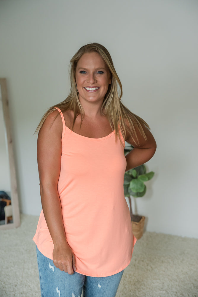 Sundown Reversible Cami in Neon Coral
