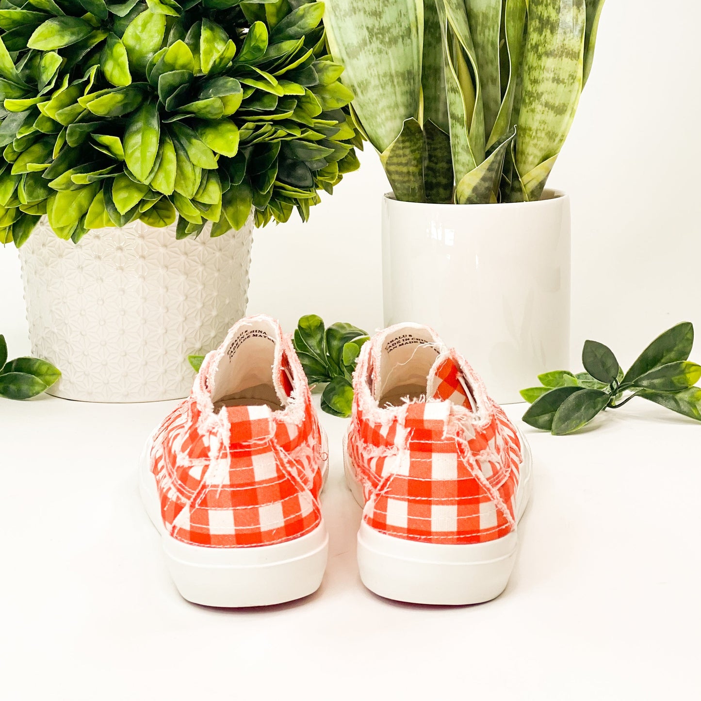 Corkys Babalu Sneaker in Orange Gingham