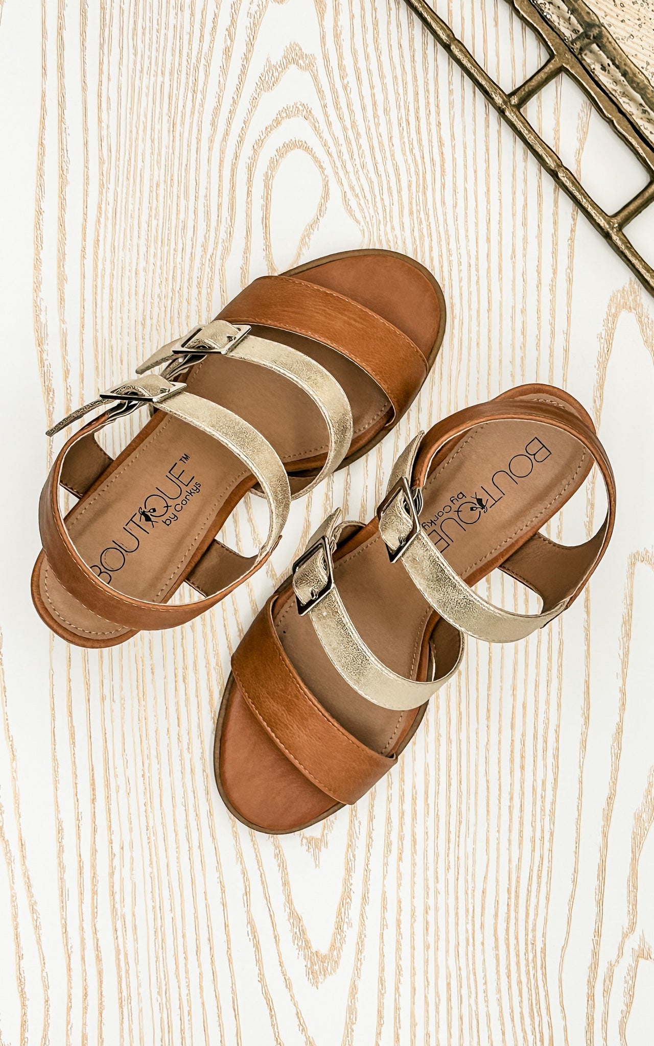 Corkys Banter Heeled Sandal in Cognac