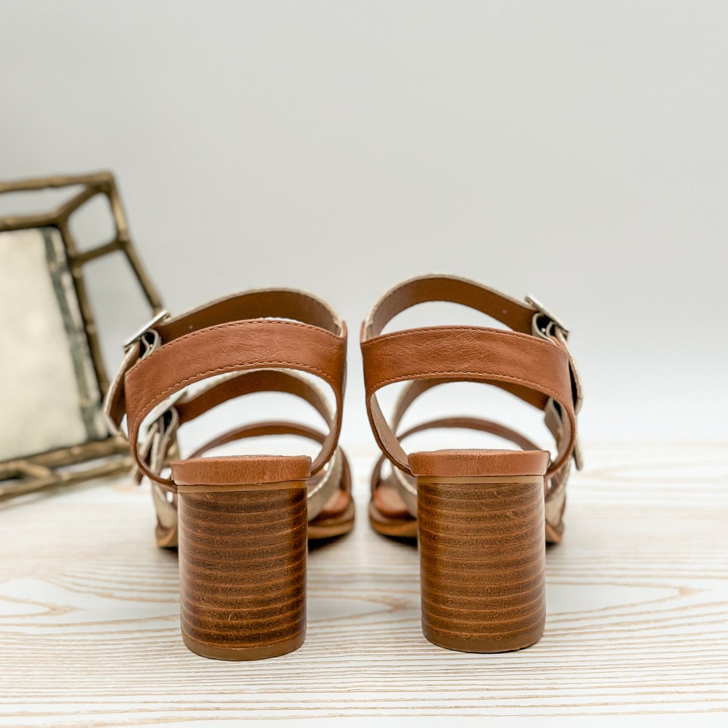 Corkys Banter Heeled Sandal in Cognac
