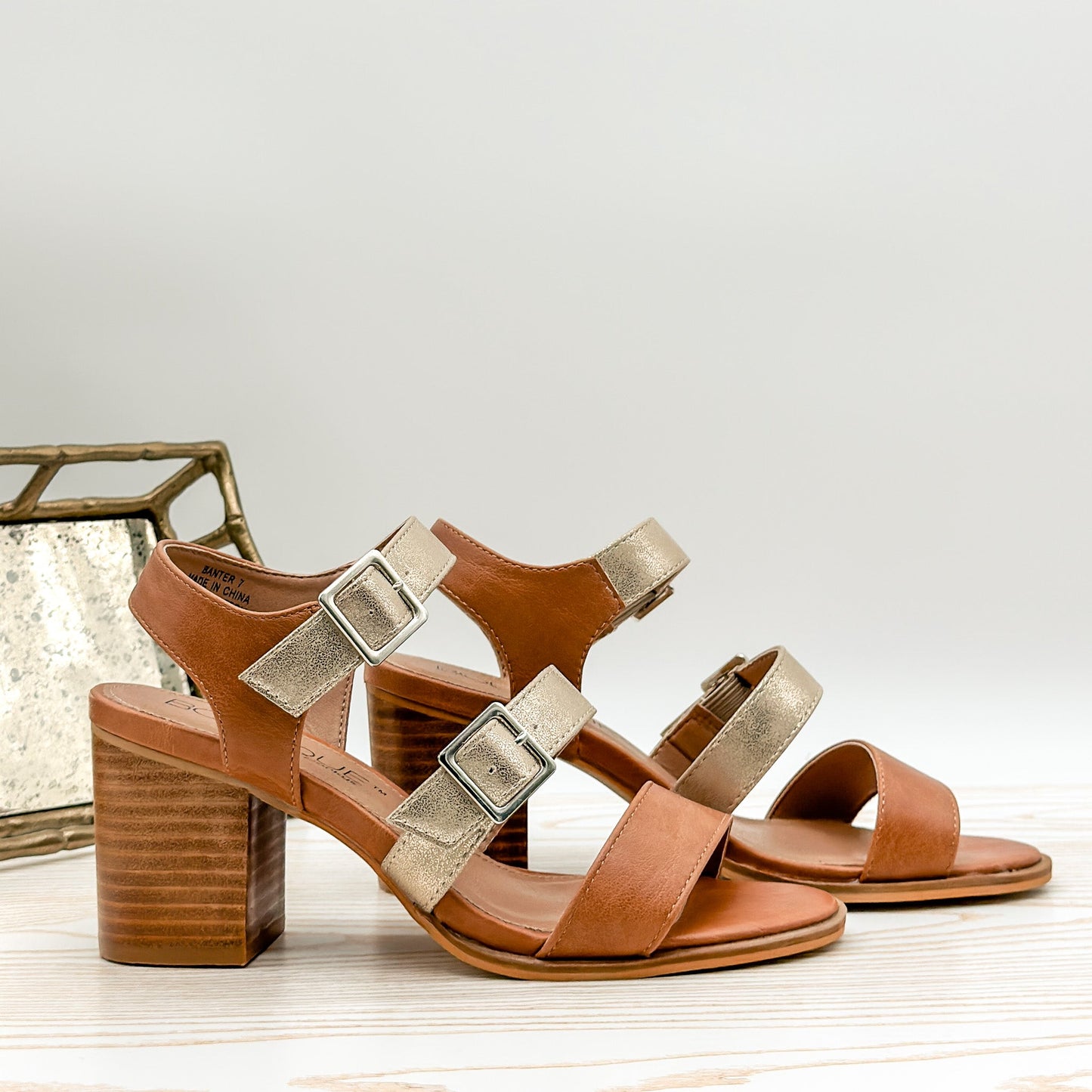 Corkys Banter Heeled Sandal in Cognac