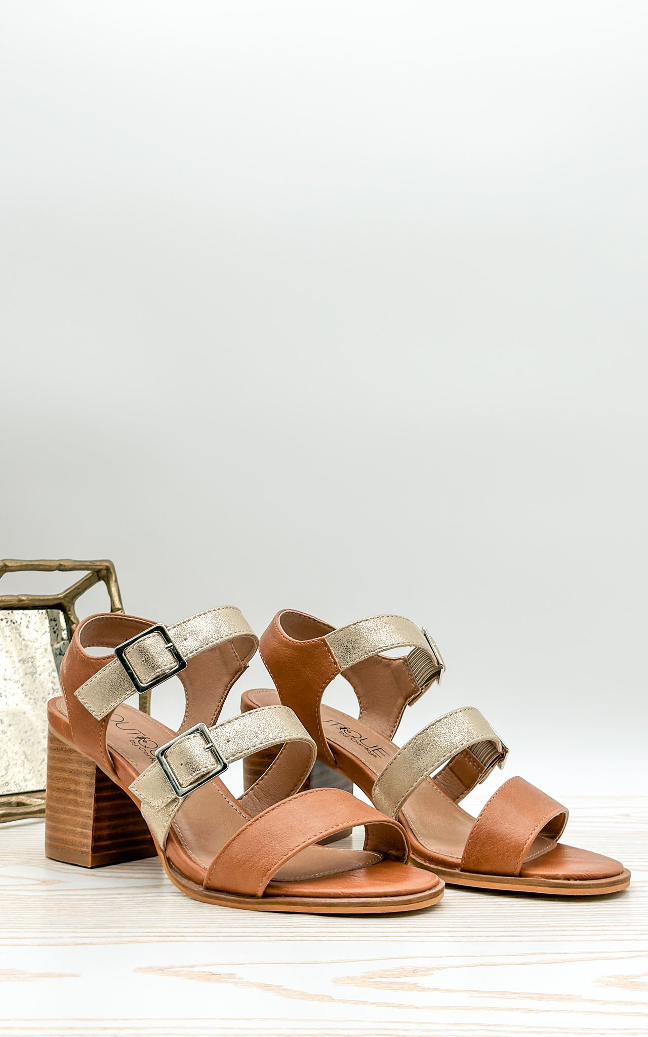 Corkys Banter Heeled Sandal in Cognac