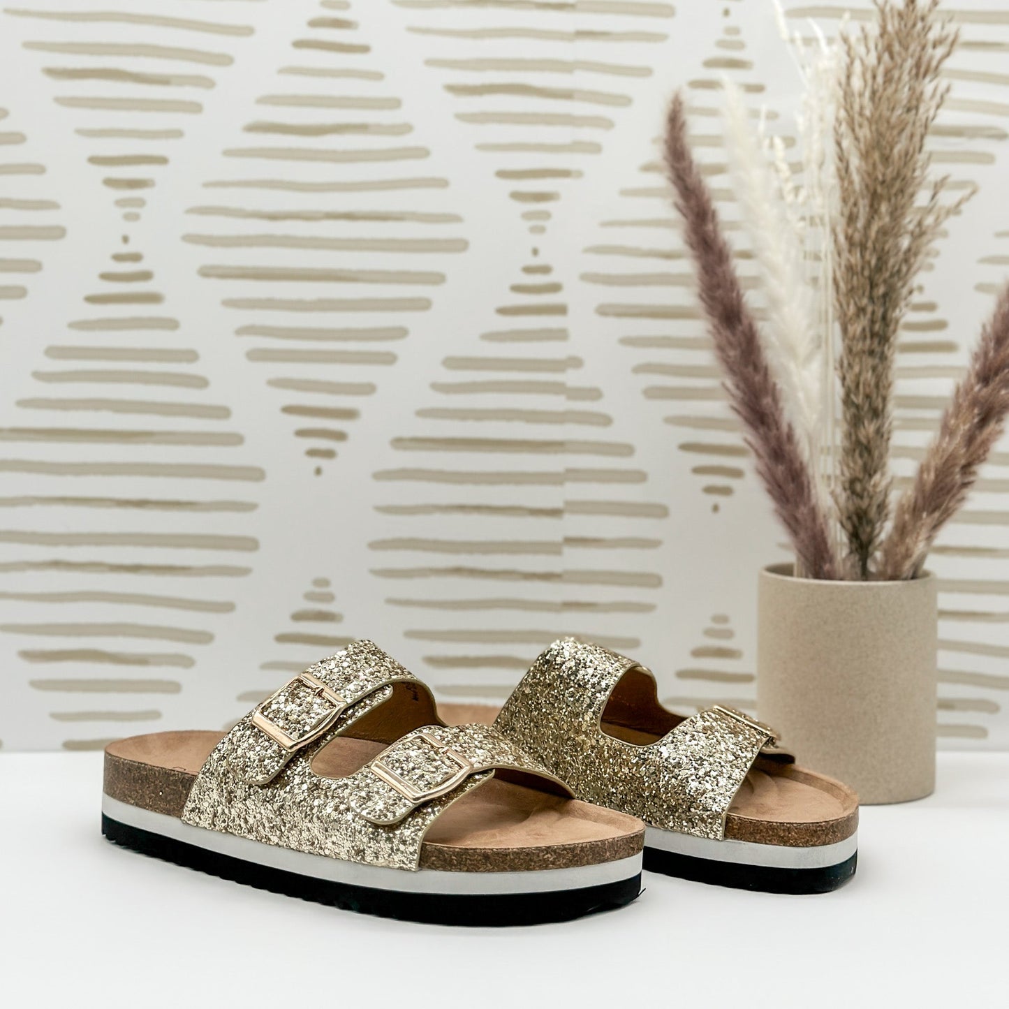 Corkys Beach Babe Sandals in Gold Glitter