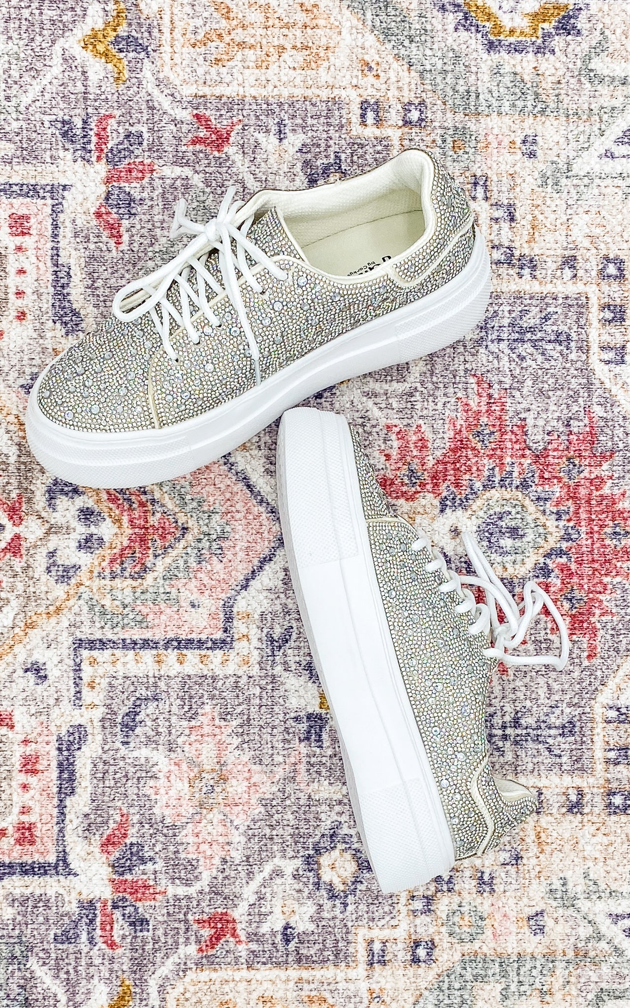 Corkys Bedazzled Rhinestone Sneakers in Clear