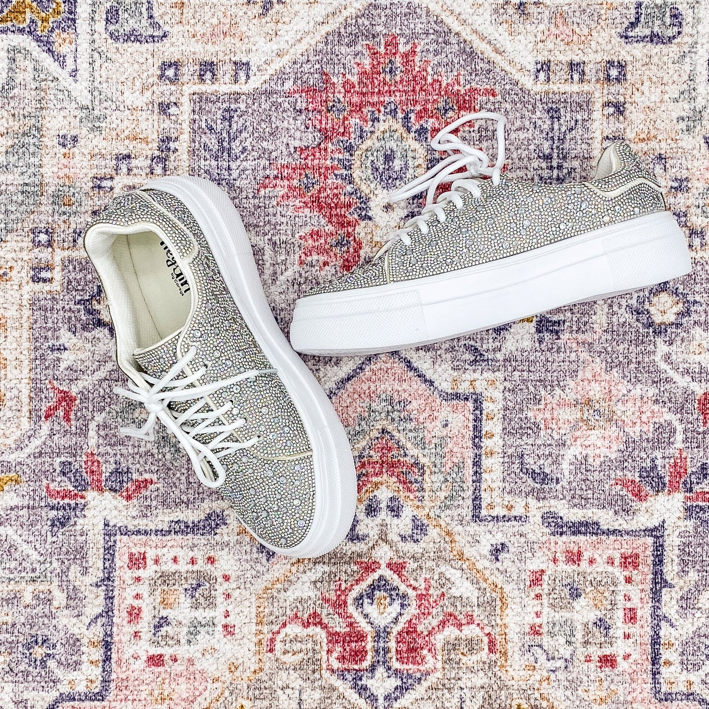 Corkys Bedazzled Rhinestone Sneakers in Clear