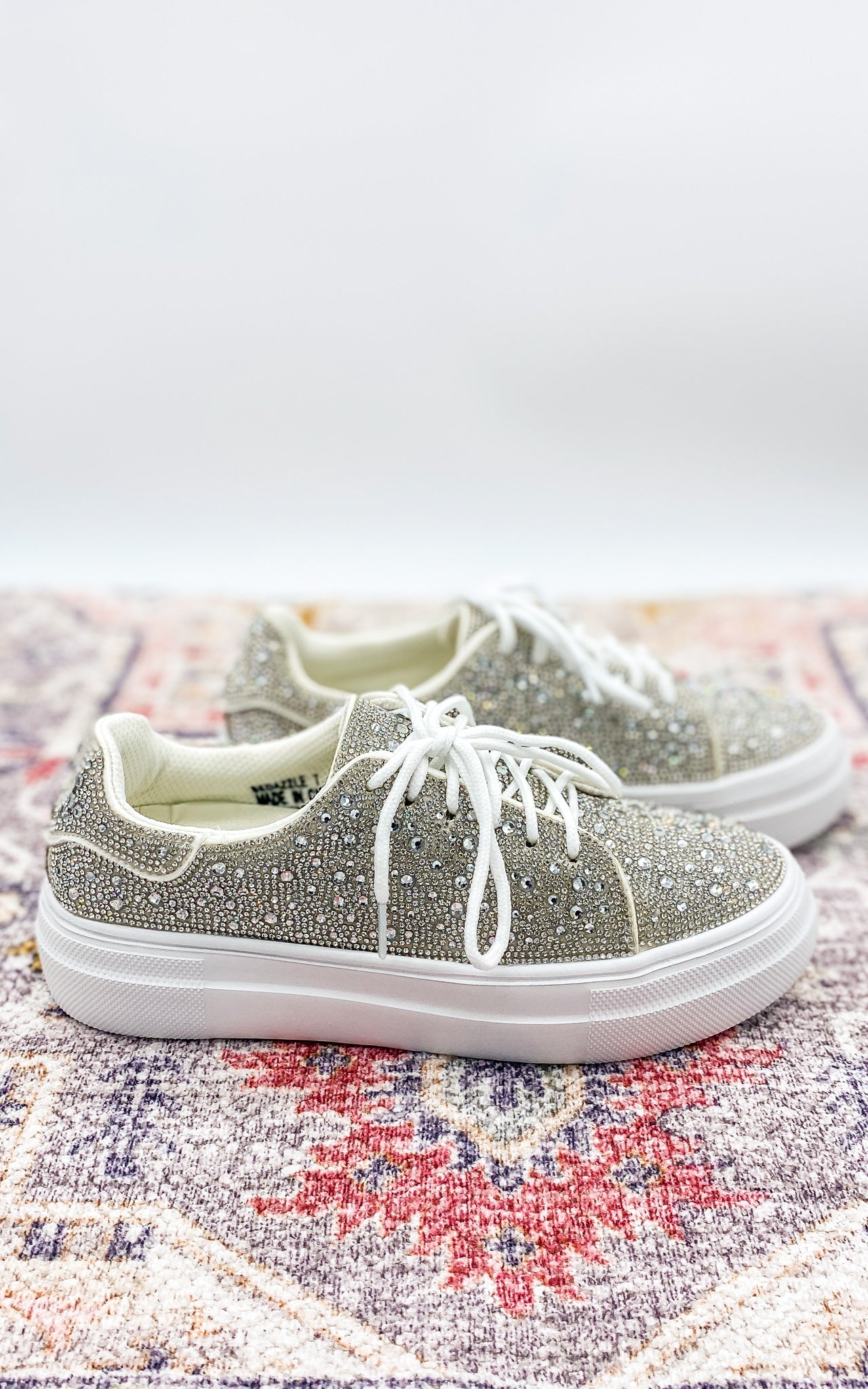 Corkys Bedazzled Rhinestone Sneakers in Clear