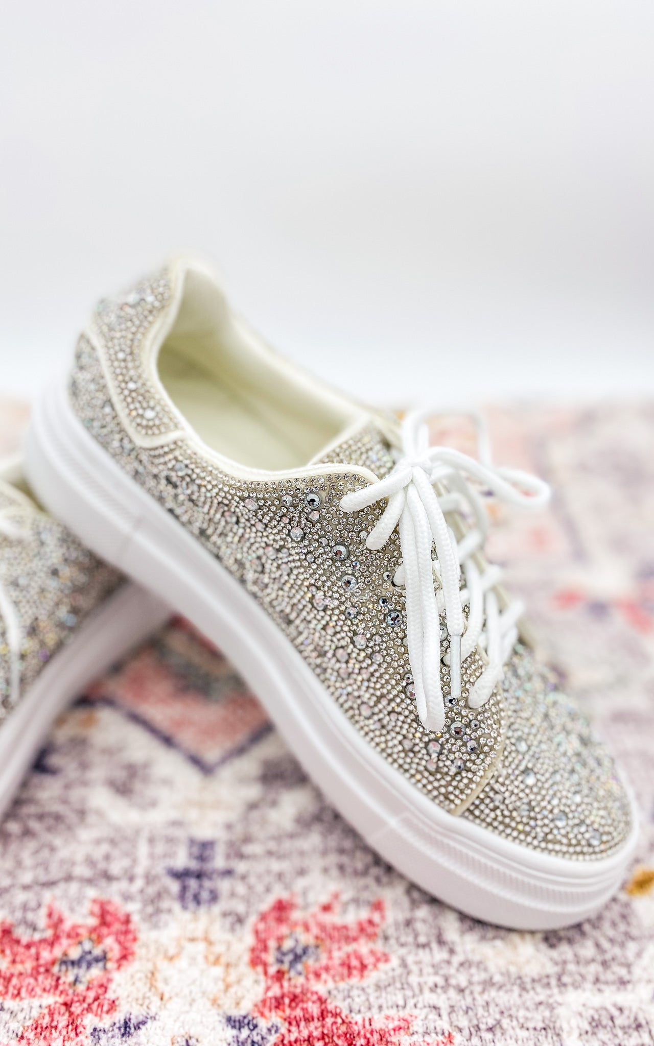 Corkys Bedazzled Rhinestone Sneakers in Clear