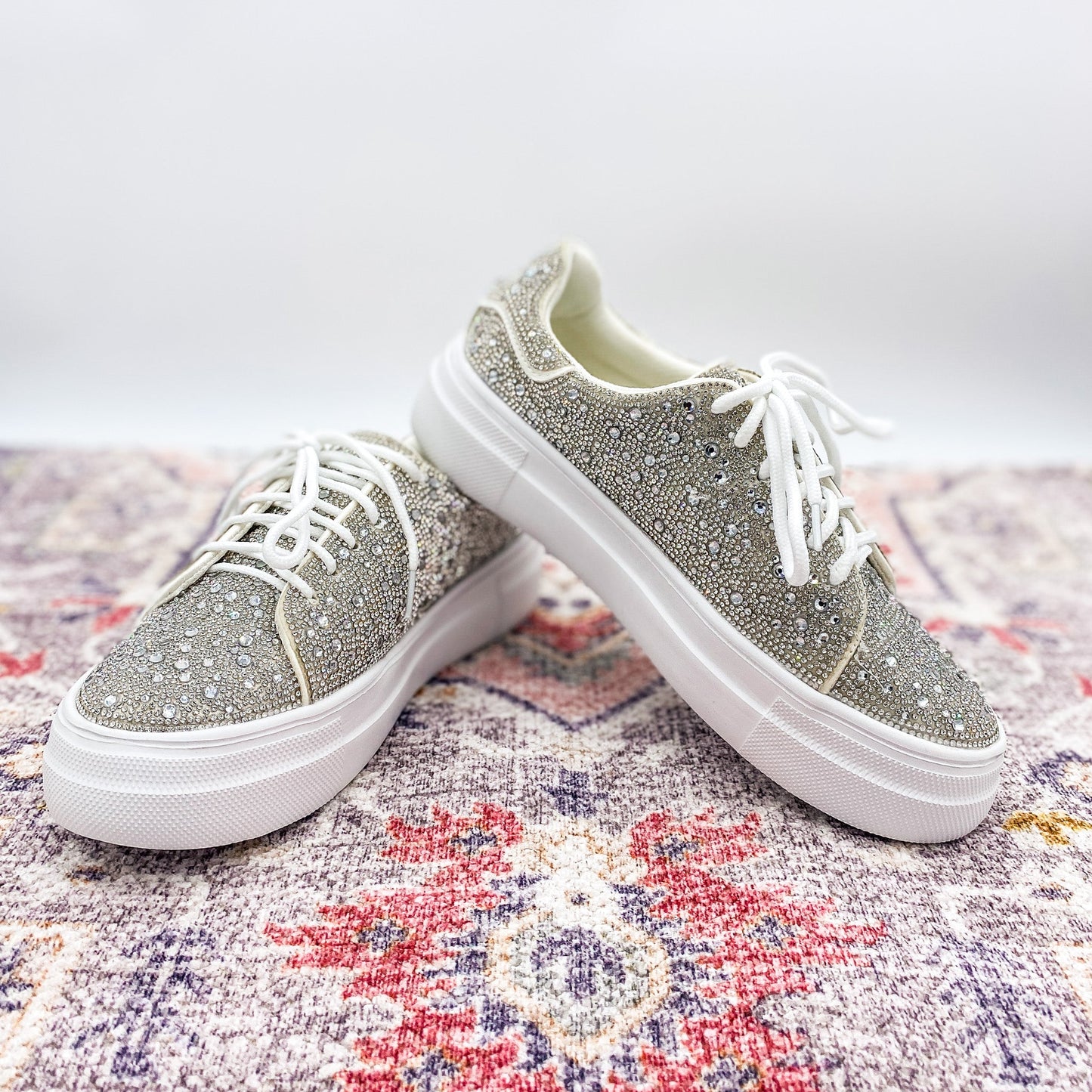 Corkys Bedazzled Rhinestone Sneakers in Clear