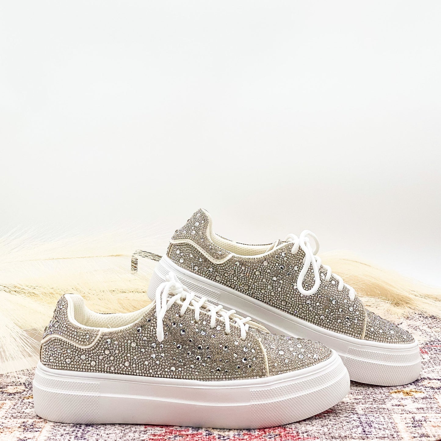Corkys Bedazzled Rhinestone Sneakers in Clear