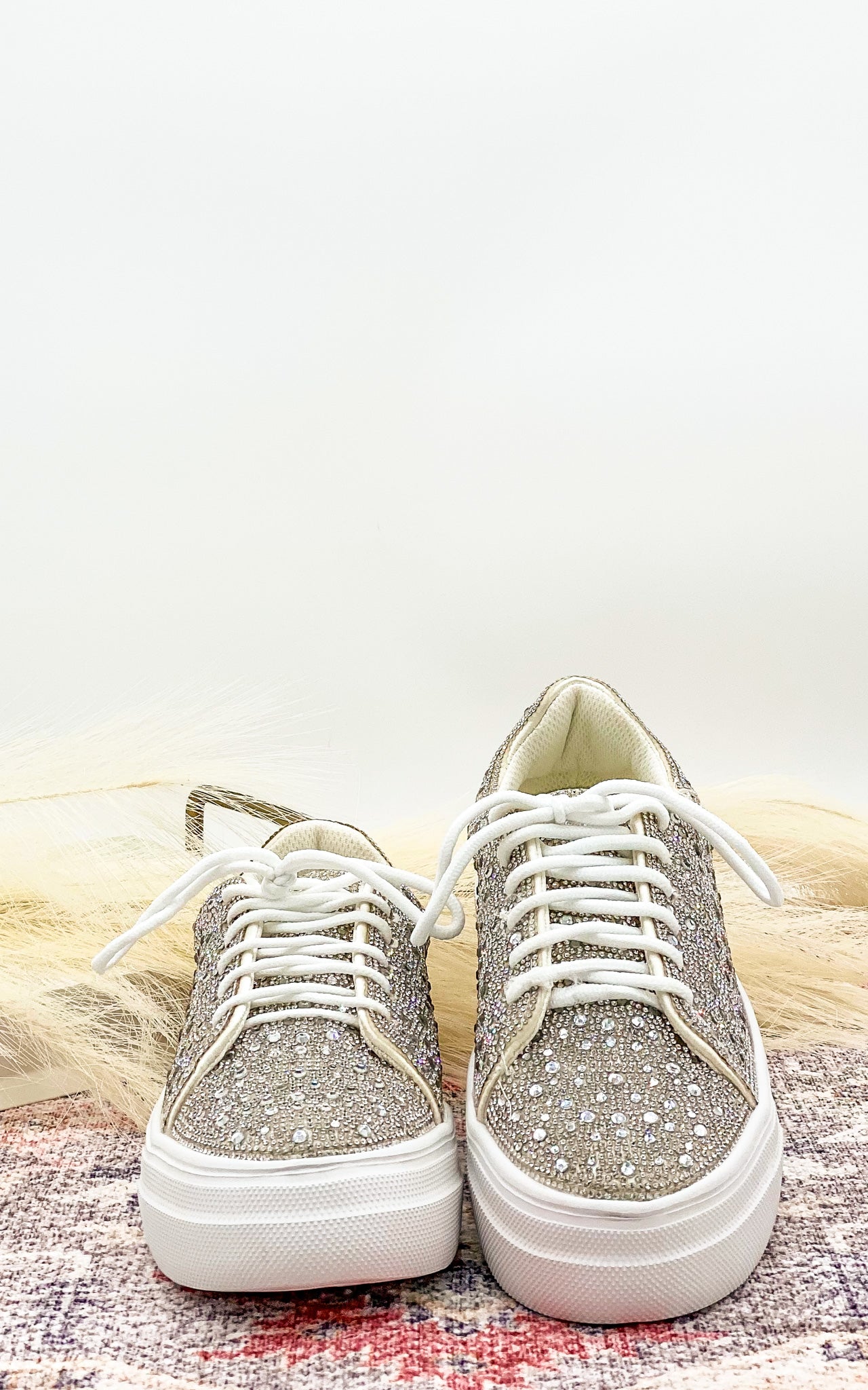 Corkys Bedazzled Rhinestone Sneakers in Clear