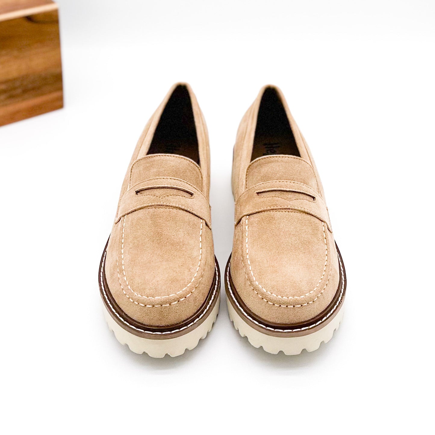 Corkys Boost Loafers in Sand Suede