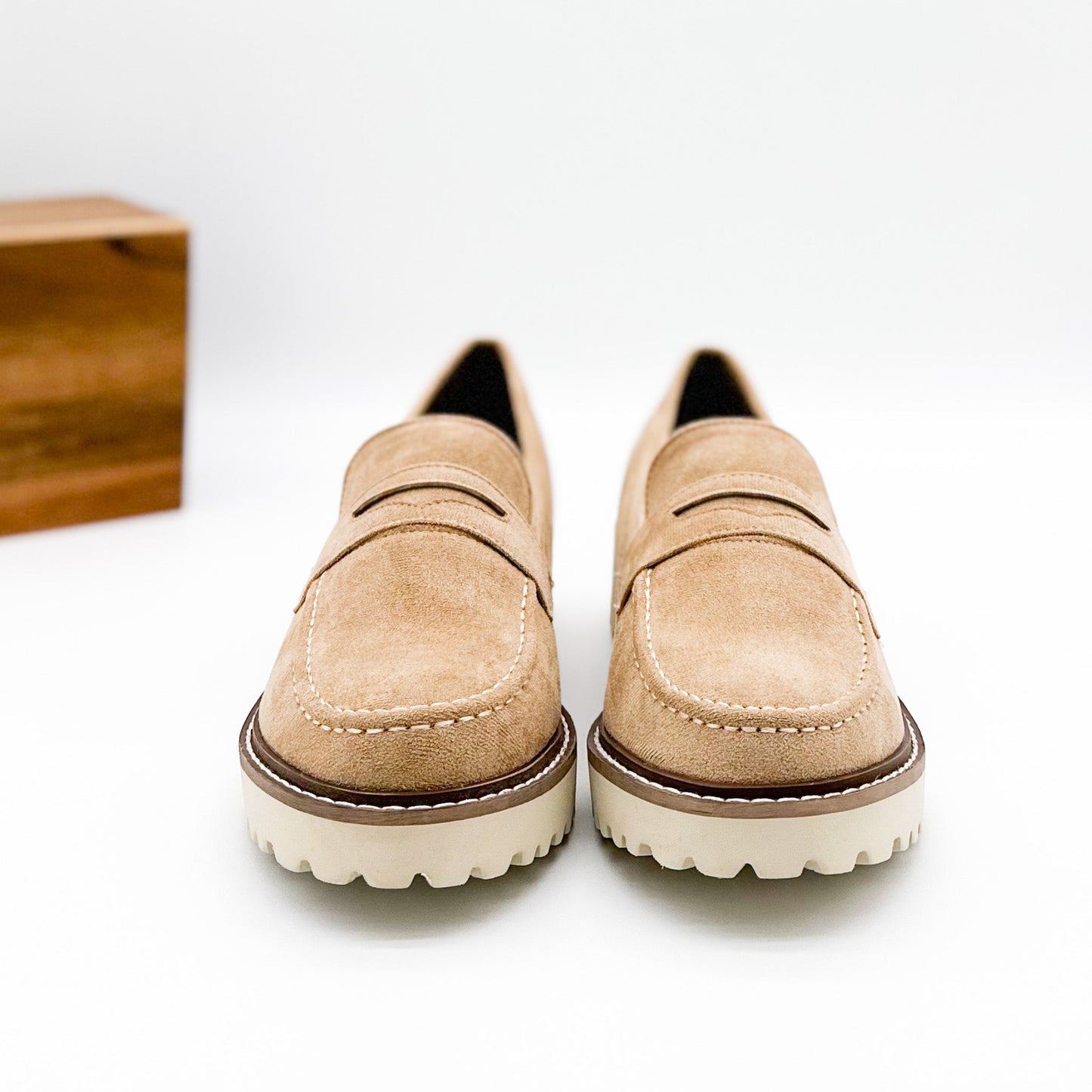 Corkys Boost Loafers in Sand Suede