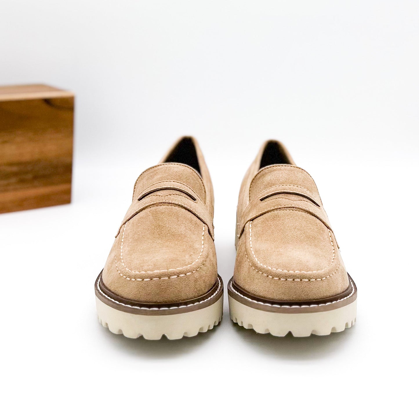 Corkys Boost Loafers in Sand Suede
