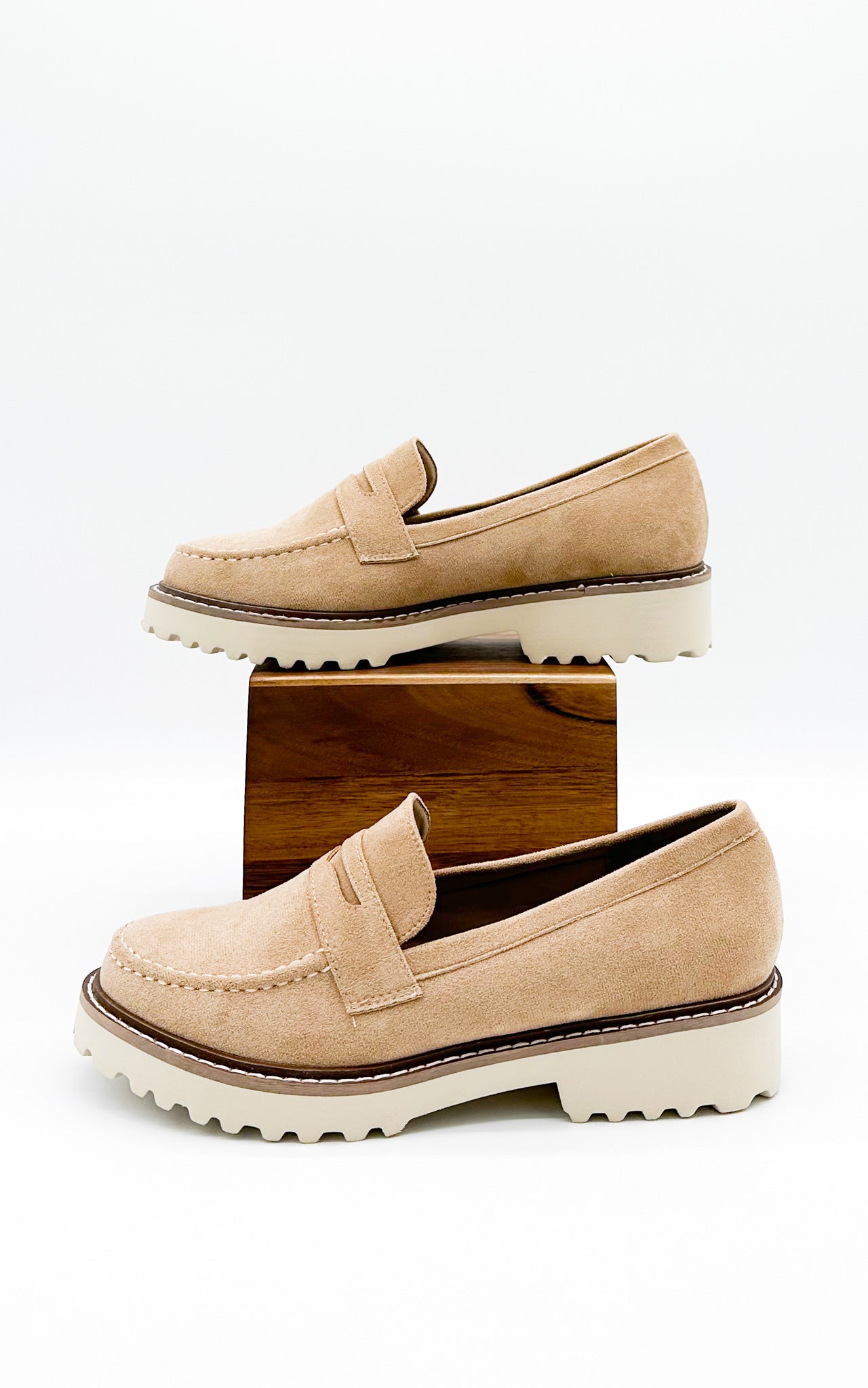 Corkys Boost Loafers in Sand Suede
