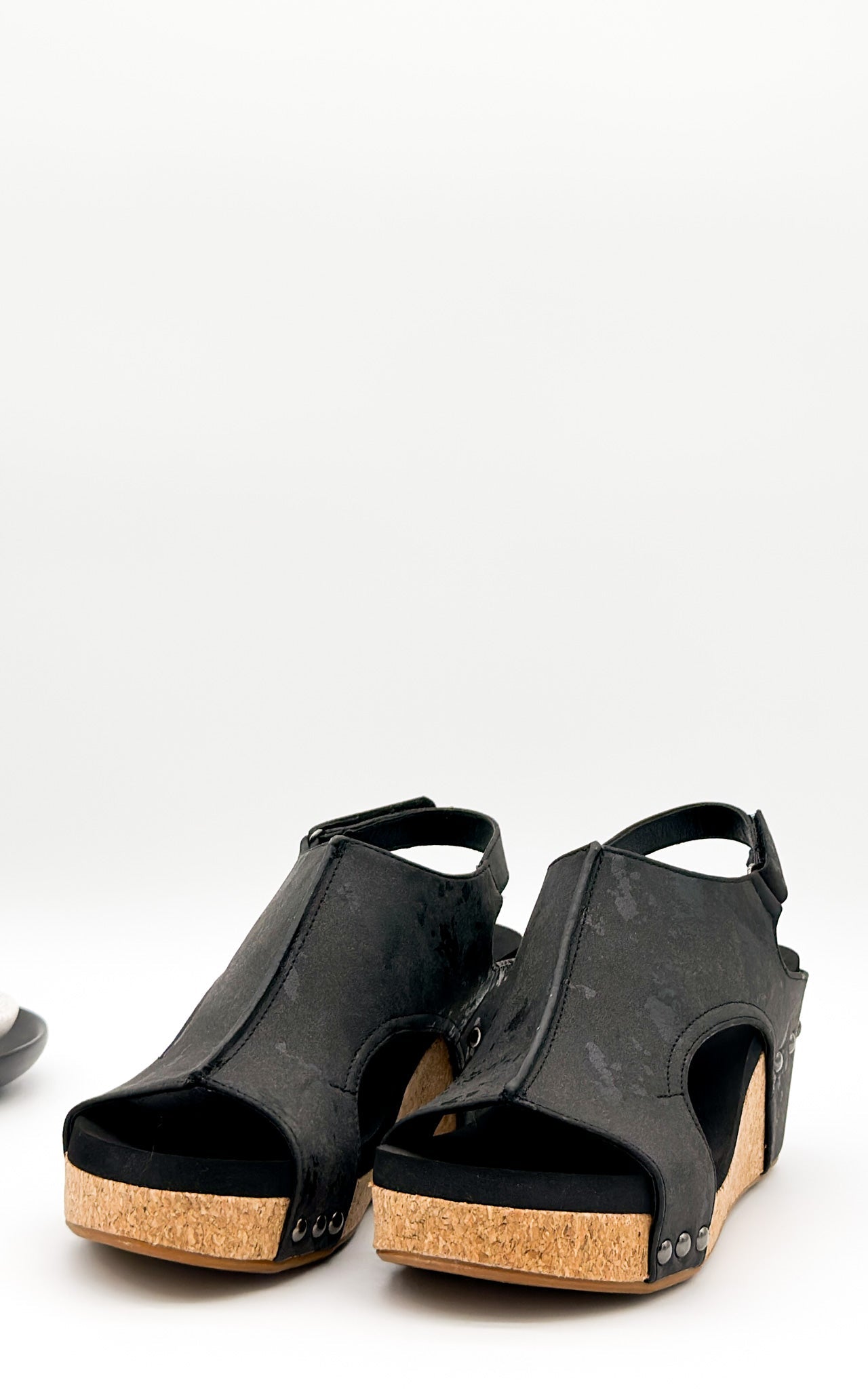 Corkys Carley Wedge in Black Metallic