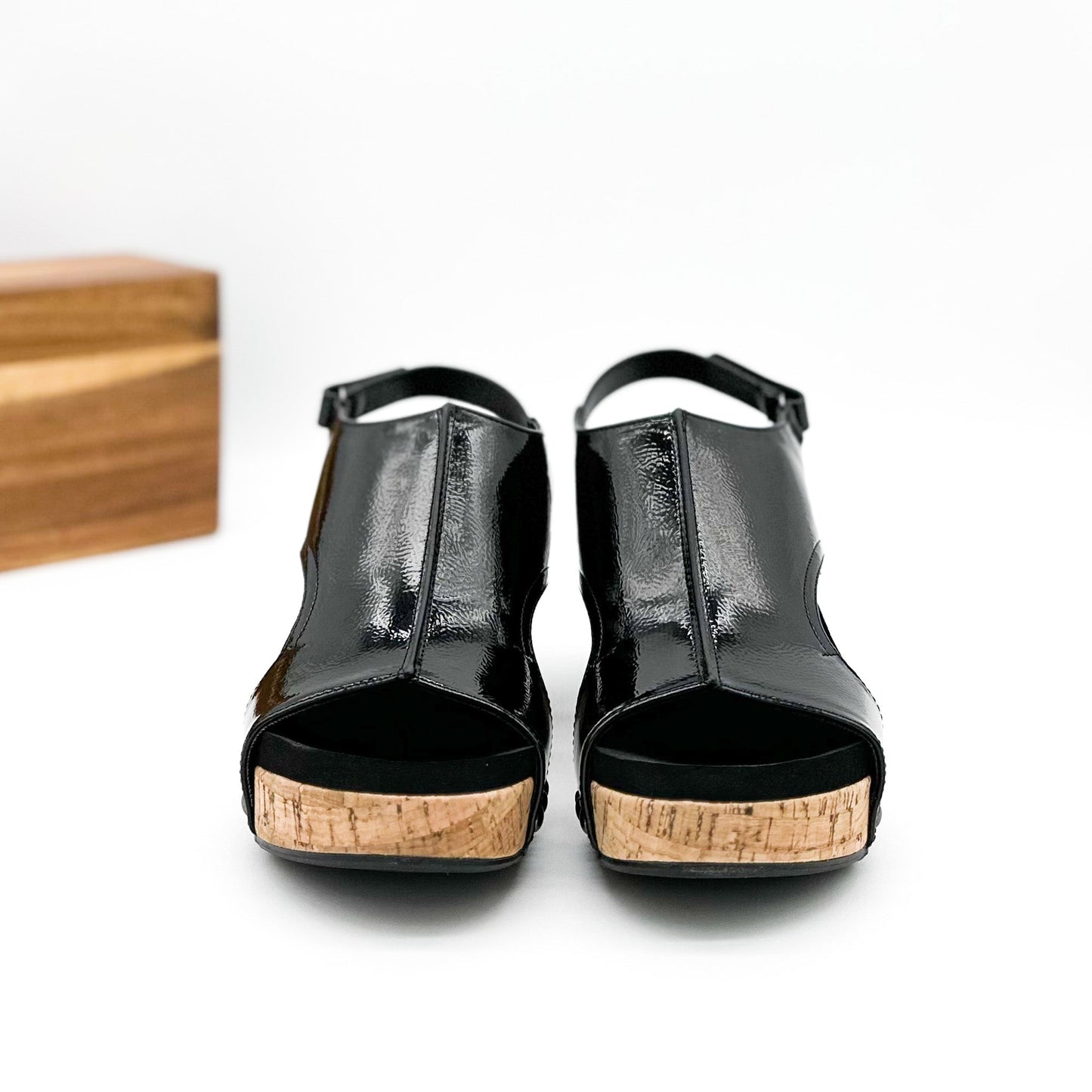 Corkys Carley Wedge in Black Patent