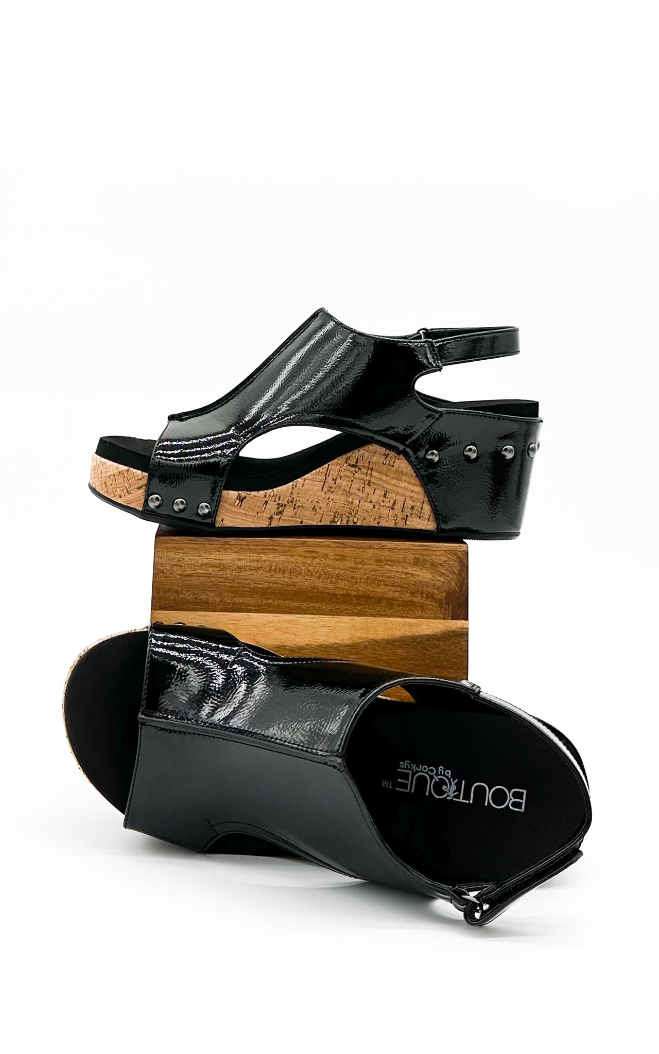 Corkys Carley Wedge in Black Patent