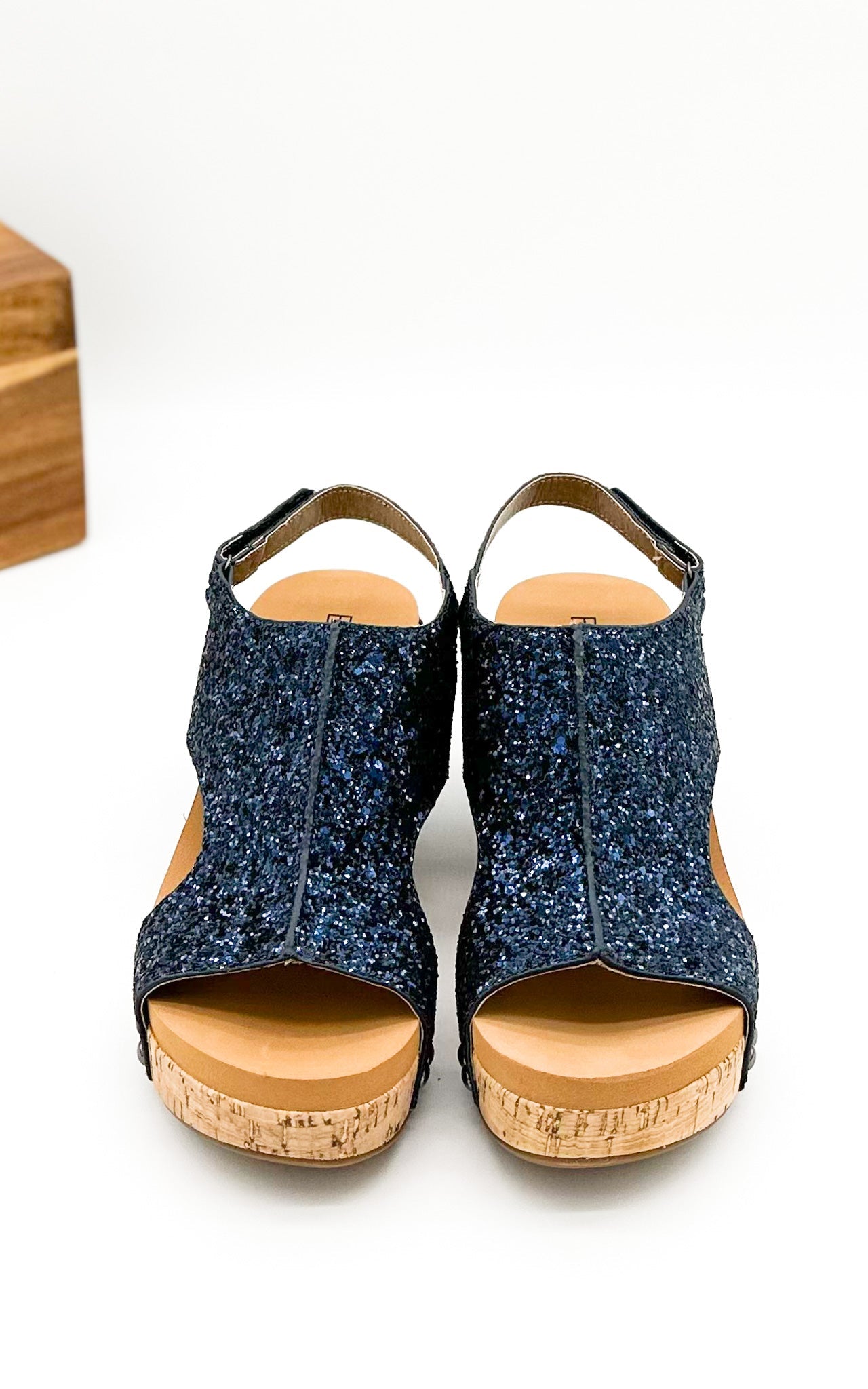 Corkys Carley Wedge in Navy Glitter