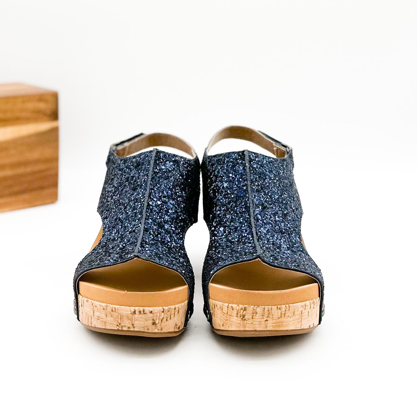 Corkys Carley Wedge in Navy Glitter