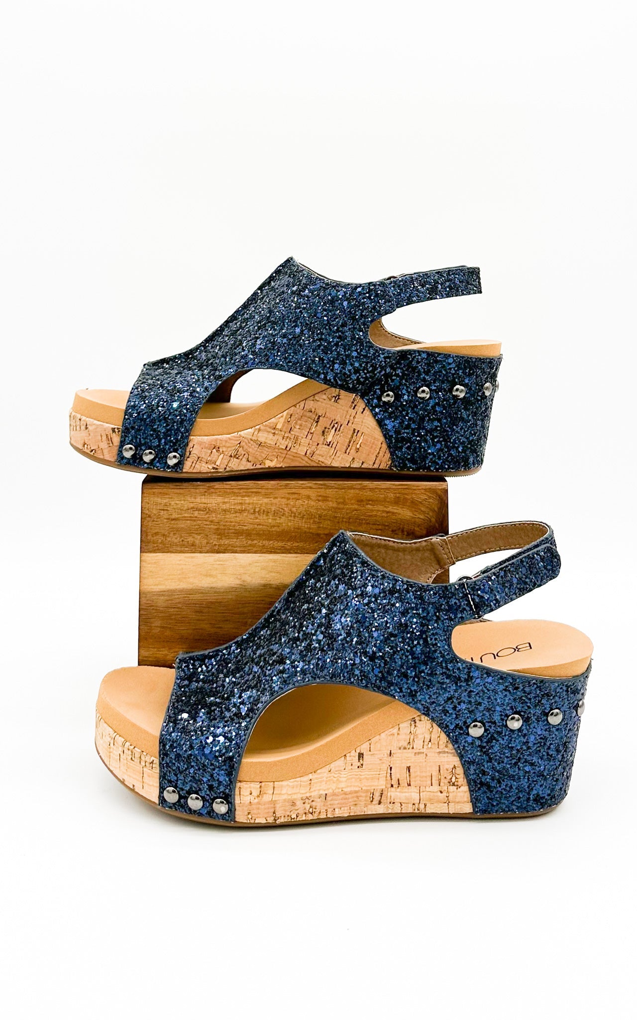 Corkys Carley Wedge in Navy Glitter
