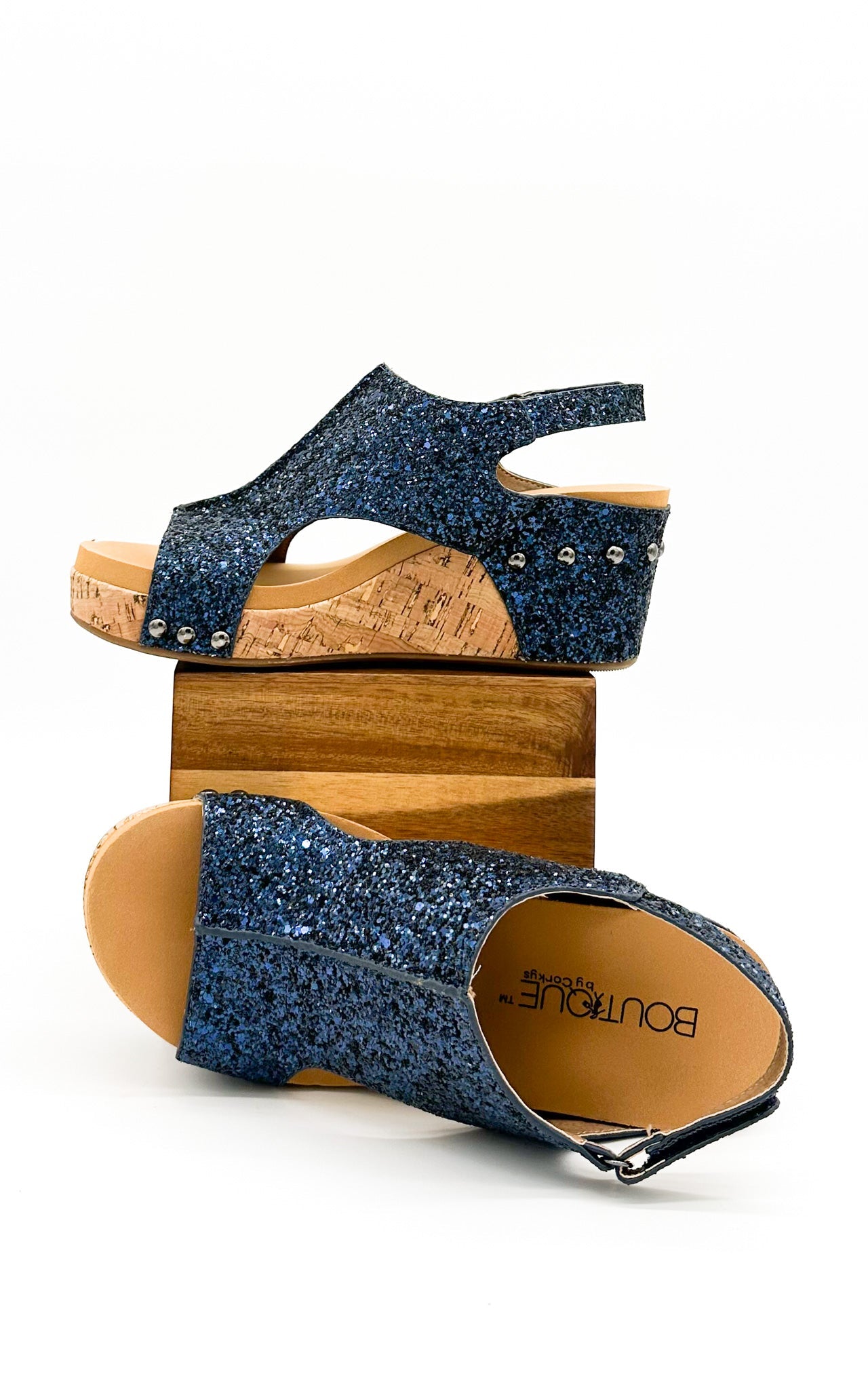 Corkys Carley Wedge in Navy Glitter