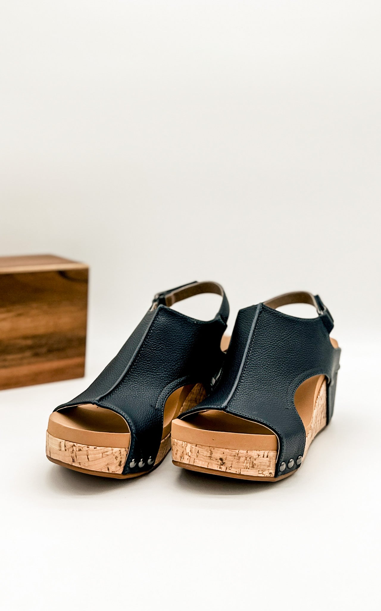 Corkys Carley Wedge in Smooth Navy