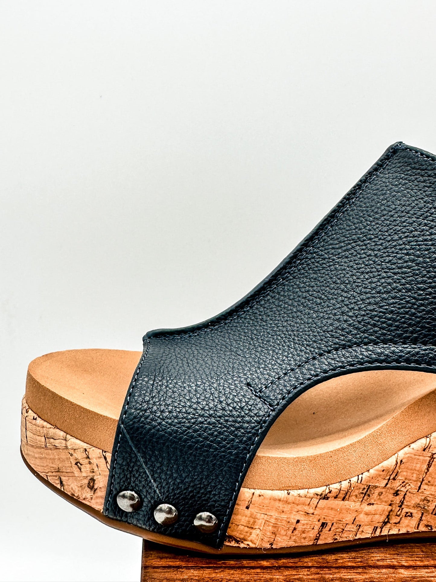 Corkys Carley Wedge in Smooth Navy