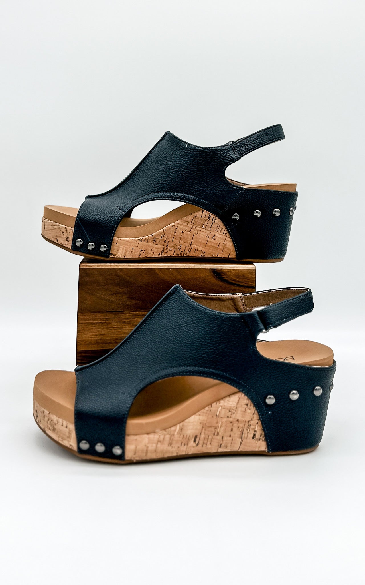 Corkys Carley Wedge in Smooth Navy