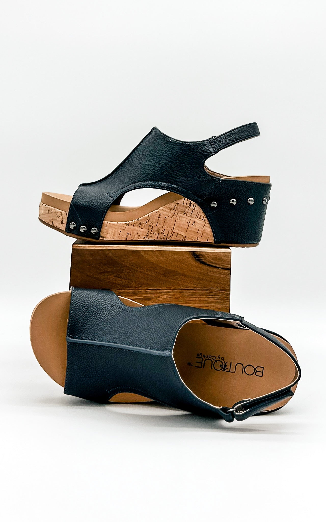 Corkys Carley Wedge in Smooth Navy