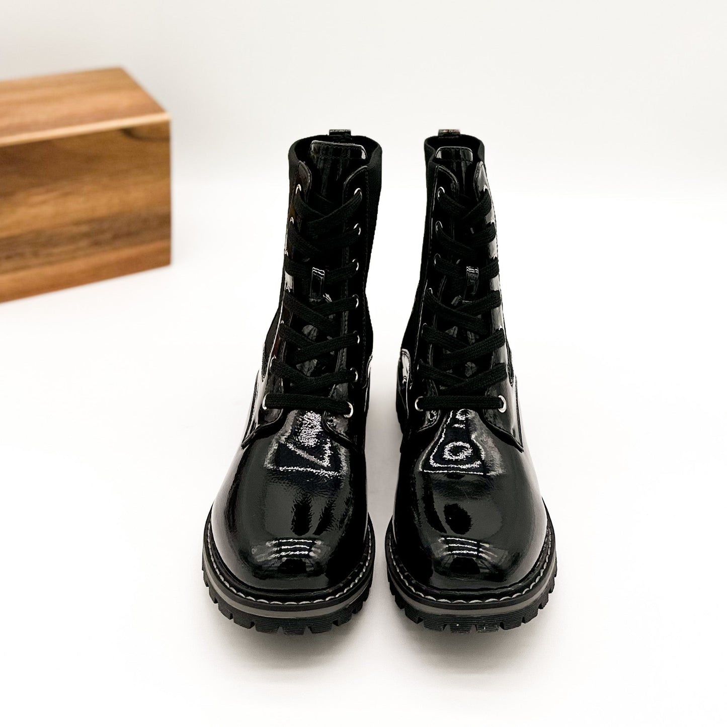 Corkys Creep It Real Boot in Black Patent